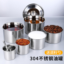 304 stainless steel mounted oil tank kitchen home with lid oil storage jug large capacity oil tank Oil Tank Oil seasoning Seasoning Jar