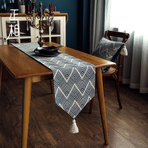 Dining table table flag Japanese luxury high-end luxury high-end sense dining side cabinet long tablecloth TV tea table cabinet cover cloth towel