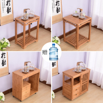 Bamboo tea table Tea table tea side cabinet New Chinese style simple modern mobile tea cabinet Household multi-function tea cabinet set