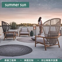 Outdoor Sofa Casual Rattan Chair Vine-knitted rattan Outdoor Garden Courtyard Terrace single double balcony Nordic furnishings