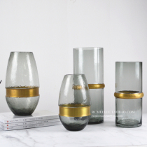 Modern minimalist glass transparent hydroponic insert vase dry flower Ware light luxury home living room soft decoration ornaments