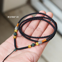 High-end beeswax pendant lanyard necklace pendant rope jade gold Buddha brand Emerald men and women woven thickness halter neck
