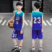 Childrens New Fashion Basketball Suit Sports Suit Boy Jersey CUHK Boy Sleeveless Vest Training Speed Dry Team Clothing