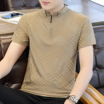 Rich Guido 2021 new short sleeve t-shirt male summer trend to turn over casual ice silk polo shirt handsome man