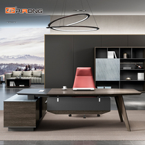 Rirong Office Furniture Simple Modern Boss Table Chief Executive Table Solid Wood Manager Desk Large Class Desk Master Table JO