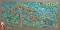 Yingkongpong screen mural stone carving landscape landscape jdp relief map gray-scale wood carving computer