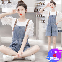 Pregnancy Woman Dress Summer Dress Drawing Rope Collection Waist Denim Braces Shorts 2022 New Pregnant Woman Pants Summer Outwear Pregnancy Pants