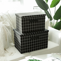 Thickened large Japanese straw folding storage box environmental protection wardrobe household clothing fabric covered storage box