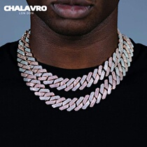 CHALAVRODW full diamond Cuban chain 18K gold bracelet Wang Jiaer with hip hop necklace men and women tide Europe and America