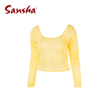 Sansha French Sansha Adult Womens Knitted Dance Training Gong Fashion Knitted Blouse Dance Clothing