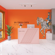 3D Light Luxury Upscale Clothing Shop Love Marsee Orange Integrated Wall Panel Beauty Salon Office Live Background Wall Panel