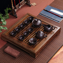  Chicken wing wood tea tray Solid wood special offer Kung Fu tea set Tea tray Ebony tea sea drainage simple drawer tea tray special offer