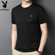 Playboy summer youth mens short-sleeved t-shirt thin section round neck slim fit half-sleeved T-shirt bottoming shirt mens tops