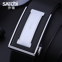 Sachchi Brand leather strap men upscale genuine leather Korean version 100 lap minimalist Tide Belt Head Layer Cow Leather Automatic Buttoning Pants Strap