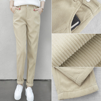 Light cordude trousers 2022 spring and autumn winter daddy slim Halen trousers and casual radish plus velvet