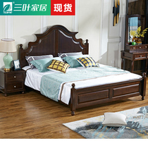 American all solid wood Catalpa double bed Master Bedroom 1 8 m bed bedroom furniture wedding bed American country 1 5m bed