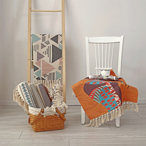 Cross-border cotton mat woven mat tatami Nordic cotton and linen living room bedroom bedside foot mat