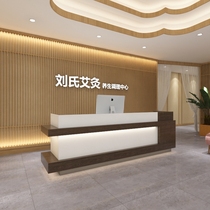 Simple modern company beauty salon front desk reception desk hotel Health Club Retro Bar checkout counter table