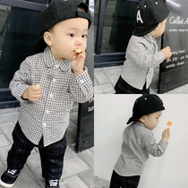 2019 new spring-style spring clothing male and female plaid shirt cardio-hoodie baby boy spring autumn infant shirt pure cotton baby