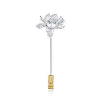 Chinese Stretch Exhibitions · Flower Lotus brooch Hand Chisel Flower 925 Silver Birthday Gift Girls Practical