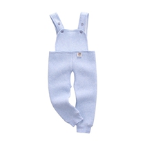 Spring and autumn mens and womens baby thermal bib pants Belly jumpsuit Baby medium thick three-layer warm pants cotton pants
