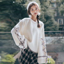 Lazy Wind Great Sweater Woman Design Sensation Small Crowd 2021 Autumn Winter New Gentleness Retro Laces Loose Cuff Knit Cardigan
