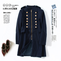 Foreign trade womens clothing 2021 autumn fashion new double row gold buckle wool coat coat coat trench coat