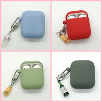 Apply Apple airpods Protective Sleeves Wine Bottle Creative Key Button Yoghurt Pendant pro3 Generations Silicone Softshell Ins
