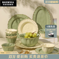 Rsemnia Nordic light luxury bowl set modern minimalist tableware ins wind bowl set bowl and chopsticks combination ceramic