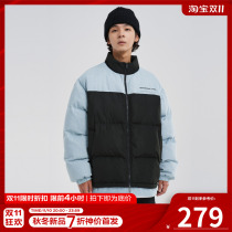 FPA denim stitching fake two-piece cotton clothes Guochao brand American casual retro street simple winter jacket couple