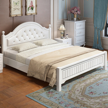 Solid wood bed modern simplicity about 1 5 m single beds Nordic 1 8 m master bedroom Euro style beds light extravagant double peoples bed