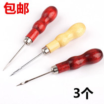 Wing shoe tool wooden handle awl double gourd type hand bound awl crochet drill