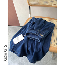 Xiao Xijia) retro Japanese loose slim high waist a-shaped umbrella skirt dress big dress long skirt denim skirt women