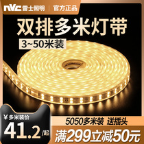 NVC lighting LED light strip double row light strip living room household ceiling long line light slot 5050 three-color light strip