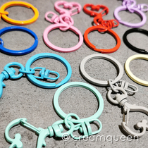 Colored Peach Heart Loving Key Button Pendant Heart-shaped Macaron Color Series Dog Buckle Baking Paint Spray Paint Alloy DIY Drop Glue