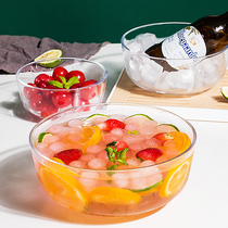 Nordic glass fruit plate living room home large capacity creative simple glass wine Basin net red snacks candy fruit plate