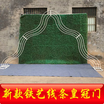 2021 Wedding props line streamer Crown arches rainbow arches colorful shelves wrought iron background stage