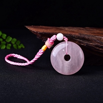 Natural hibiscus stone Madagascar powder Crystal safe buckle handlebars original stone pendant sweater chain Pat