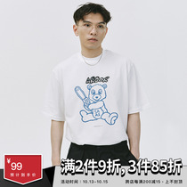 SAMESAME21SS hypocrisy bear graffiti print T-shirt men summer loose cotton base paragraph