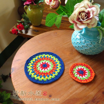 Fresh Water Lotus Artisanal Crochet Woven Colored Countryside Field Garden Pure Cotton Thickened Thermal Insulation Disc Mat Meal Cushion Round Tea Mat