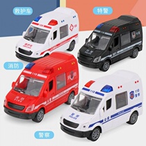 Inertia Cop Car Transporter Fire Truck Ambulance Four Doors Open Children Toy Boy Girl Toy Car