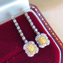 Yellow diamond series Fairy diamond rock candy earrings 70 points earrings