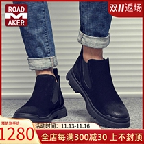 Rodmeco Chelsea boots mens spring mid-top Martin boots retro leather high-top tooling boots British style short boots