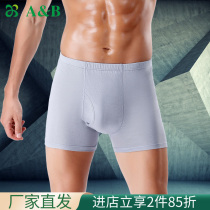 2 Dress] AB Underpants Mens pure cotton High waist U convex antibacterial breathable flat angle pants mid aged fathers underwear 0982