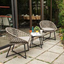 Rattan chair Three sets of combined outdoor iron art Leisure garden Courtyard Table And Chairs Brief Creative Terrace outdoor table and chairs