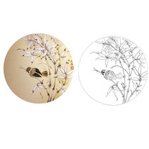 Gongbi painting white sketch background draft Bamboo Chu Yanchun retro style flowers and birds hook line physical print draft size optional CY23