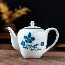 Flash system 60 s porcelain Hongjiang ball mud mineral pigment pure hand-painted blue and white teapot tea set single pot