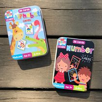 Tong Meng Mengs new iron box English letter Digital Early Childhood Cognitive Learning Card Shinka 2 models for 18 months