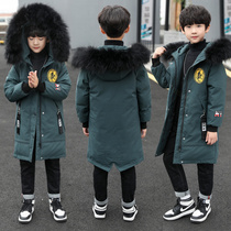  Boys  cotton clothes tide children 2020 new mid-length childrens thickened down cotton coat mid-size childrens quilted jacket Western style winter tide