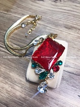 Big-name designer 24k gold-plated high-order geometric crystal necklace